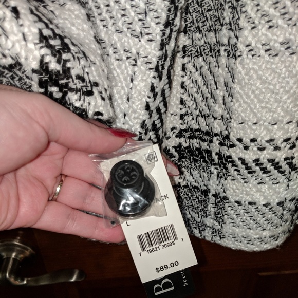 BCX brand black and white plaid coat juniors large - Picture 2 of 3